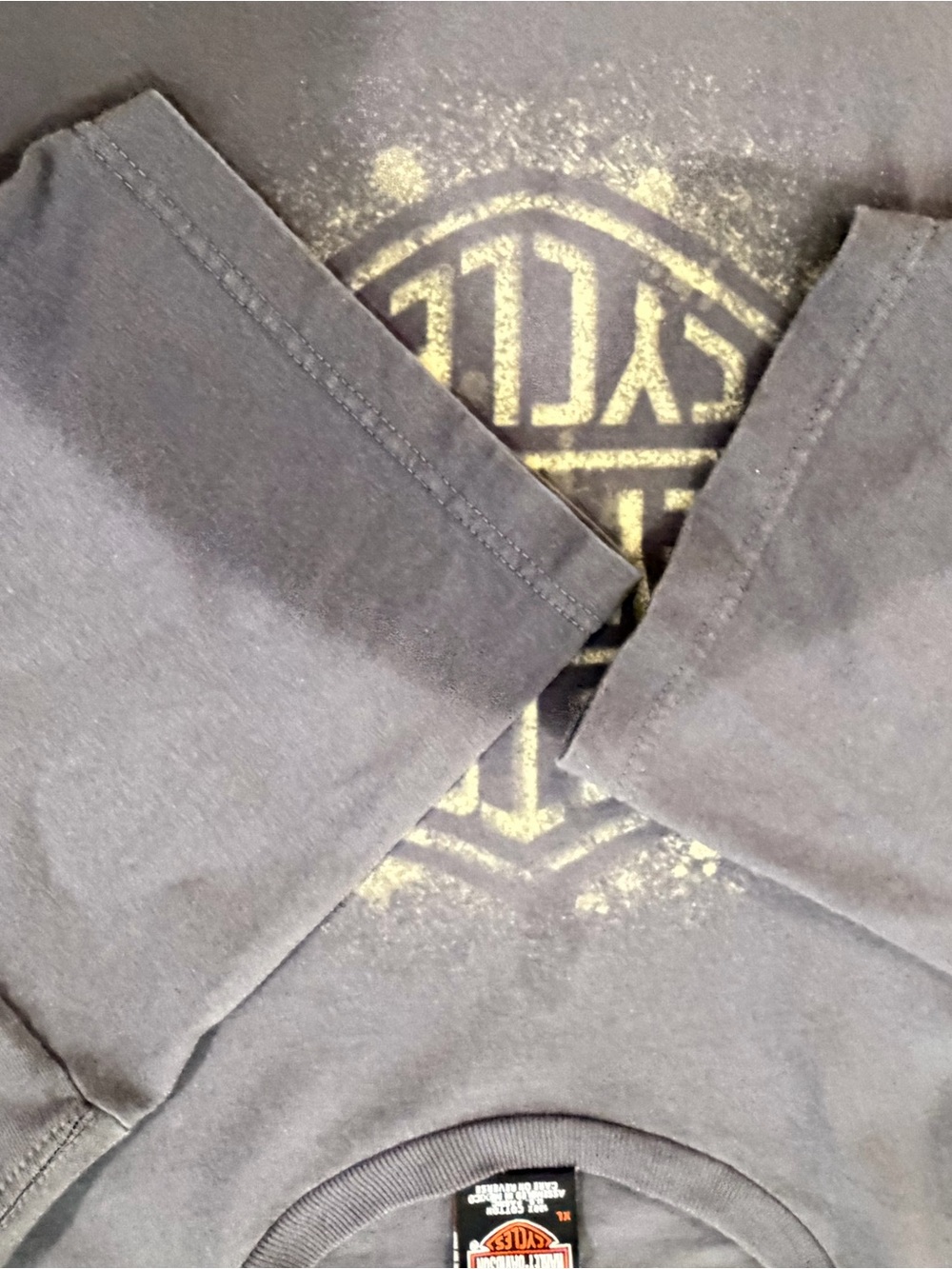 Harley-Davidson Black Short Sleeve Tee with Faded Gold Shield - Picture 8 of 10